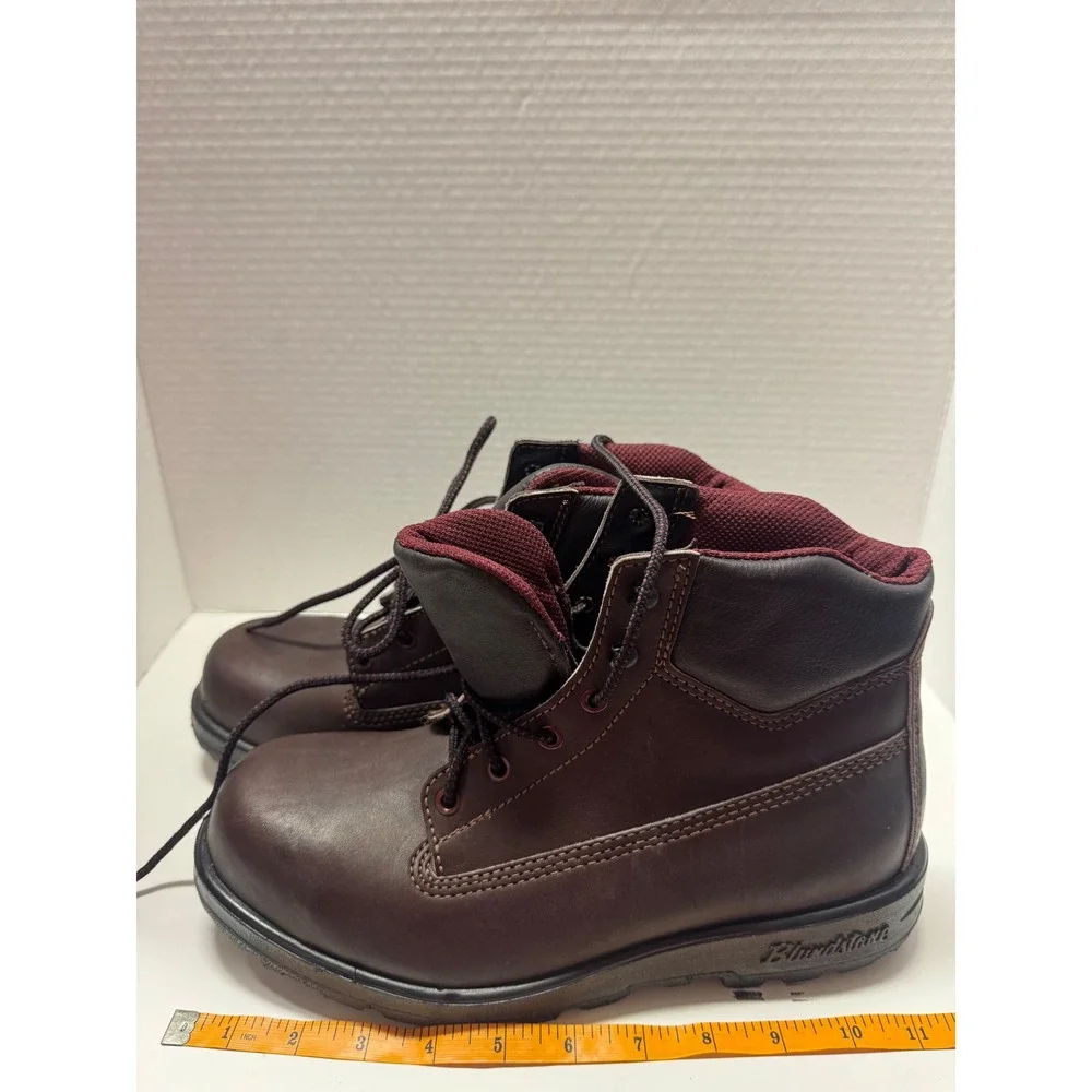Vintage Blundstone Brown Leather Lace Up Work Boots Burgundy Mens 8 Needs Resole